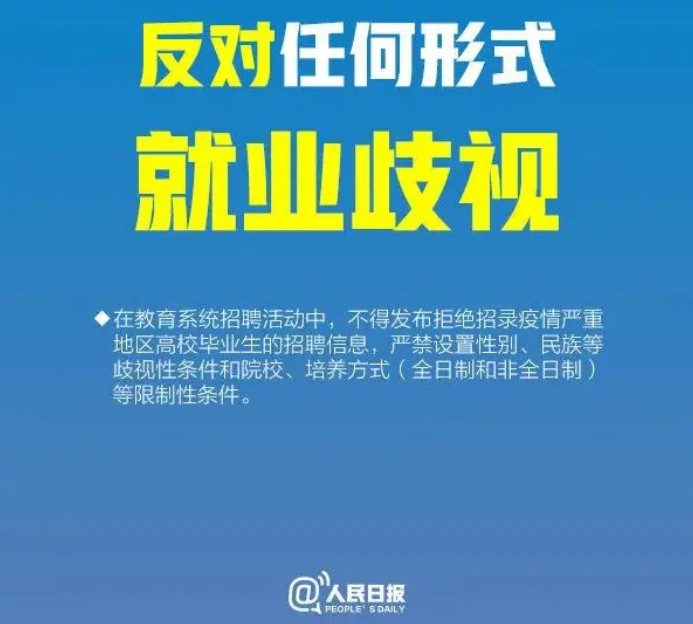 反對任何形式的就業歧視！